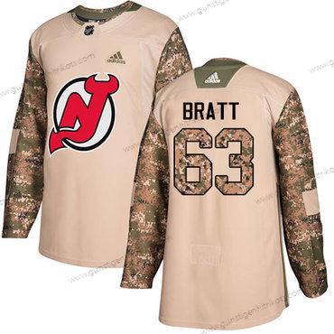 Adidas Herren New Jersey Devils #63 Jesper Bratt Authentisch 2017 Veterans Day Strickerei NHL Trikots – Tarnfarbe