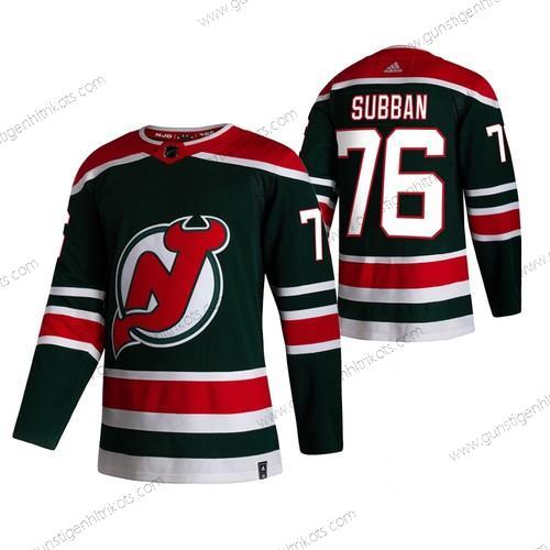 Adidas Herren New Jersey Devils #76 P.K. Subban 2020-21 Rückseite Retro ersatzweise NHL Trikots – Grün