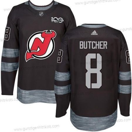 Adidas Herren New Jersey Devils #8 Will Butcher 1917-2017 100th Jahrestag Strickerei NHL Trikots – Schwarz