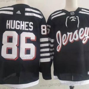 Adidas Herren New Jersey Devils #86 Jack Hughes 2021-22 ersatzweise Primegreen Authentisch Pro Spieler Ausweichtrikot Trikots – Schwarz