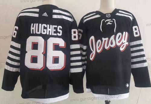 Adidas Herren New Jersey Devils #86 Jack Hughes 2021-22 ersatzweise Primegreen Authentisch Pro Spieler Ausweichtrikot Trikots – Schwarz