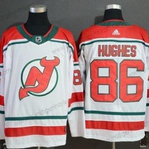 Adidas Herren New Jersey Devils 86 Jack Hughes Trikots – Weiß