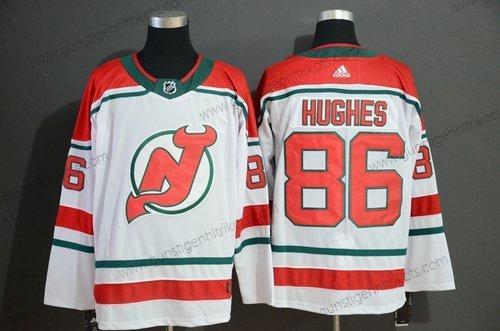 Adidas Herren New Jersey Devils 86 Jack Hughes Trikots – Weiß