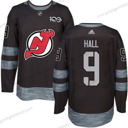 Adidas Herren New Jersey Devils #9 Taylor Hall 1917-2017 100th Jahrestag Strickerei NHL Trikots – Schwarz