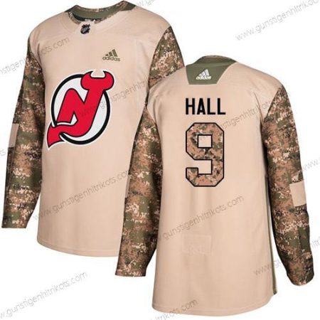 Adidas Herren New Jersey Devils #9 Taylor Hall Authentisch 2017 Veterans Day Strickerei NHL Trikots – Tarnfarbe