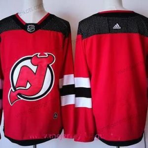 Adidas Herren New Jersey Devils Leer With 2017-2018 Hockey Strickerei NHL Trikots – Rot Schwarz