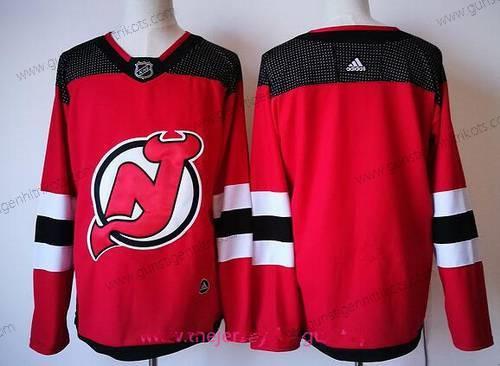 Adidas Herren New Jersey Devils Leer With 2017-2018 Hockey Strickerei NHL Trikots – Rot Schwarz