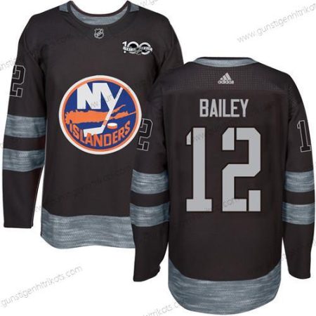 Adidas Herren New York Islanders #12 Josh Bailey 1917-2017 100th Jahrestag Strickerei NHL Trikots – Schwarz