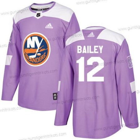 Adidas Herren New York Islanders #12 Josh Bailey Authentisch Bekämpft Krebs Strickerei NHL Trikots – Lila