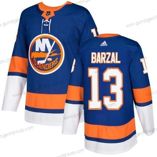 Adidas Herren New York Islanders #13 Mathew Barzal Royal Heimtrikots Authentisch Strickerei NHL Trikots – Blau