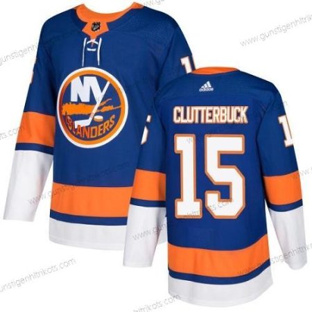 Adidas Herren New York Islanders #15 Cal Clutterbuck Royal Heimtrikots Authentisch Strickerei NHL Trikots – Blau