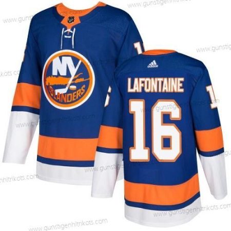 Adidas Herren New York Islanders #16 Pat Lafontaine Royal Heimtrikots Authentisch Strickerei NHL Trikots – Blau