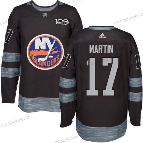 Adidas Herren New York Islanders #17 Matt Martin 1917-2017 100th Jahrestag Strickerei NHL Trikots – Schwarz