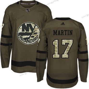 Adidas Herren New York Islanders #17 Matt Martin Salute to Service Strickerei NHL Trikots – Grün