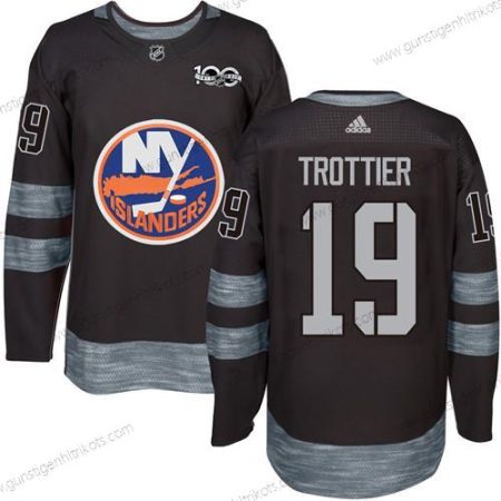 Adidas Herren New York Islanders #19 Bryan Trottier 1917-2017 100th Jahrestag Strickerei NHL Trikots – Schwarz