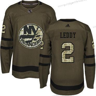 Adidas Herren New York Islanders #2 Nick Leddy Salute to Service Strickerei NHL Trikots – Grün