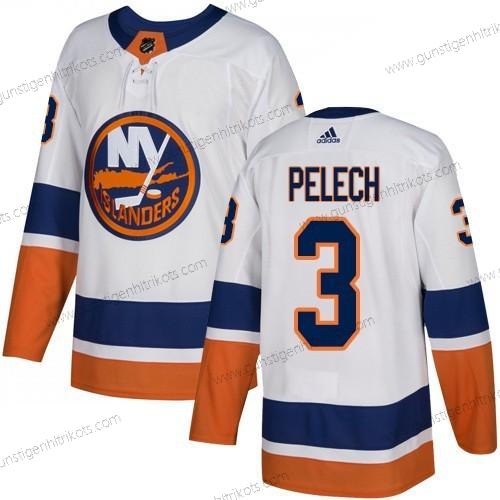 Adidas Herren New York Islanders #3 Adam Pelech Auswärtstrikots Authentisch Strickerei NHL Trikots – Weiß