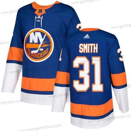 Adidas Herren New York Islanders #31 Billy Smith Royal Heimtrikots Authentisch Strickerei NHL Trikots – Blau