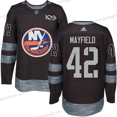 Adidas Herren New York Islanders #42 Scott Mayfield Authentisch 1917-2017 100th Jahrestag NHL Trikots – Schwarz