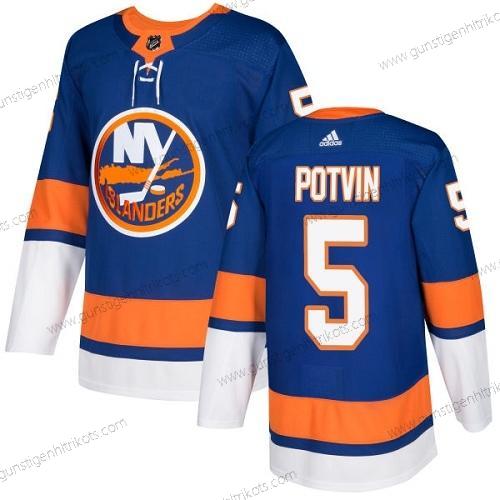 Adidas Herren New York Islanders #5 Denis Potvin Royal Heimtrikots Authentisch Strickerei NHL Trikots – Blau