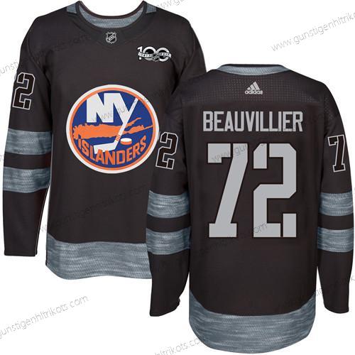 Adidas Herren New York Islanders #72 Anthony Beauvillier 1917-2017 100th Jahrestag Strickerei NHL Trikots – Schwarz