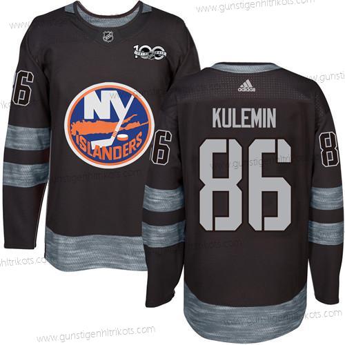 Adidas Herren New York Islanders #86 Nikolay Kulemin 1917-2017 100th Jahrestag Strickerei NHL Trikots – Schwarz