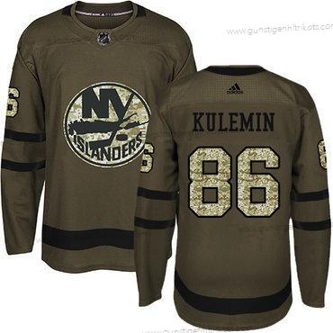 Adidas Herren New York Islanders #86 Nikolay Kulemin Salute to Service Strickerei NHL Trikots – Grün