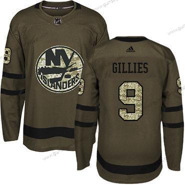 Adidas Herren New York Islanders #9 Clark Gillies Salute to Service Strickerei NHL Trikots – Grün