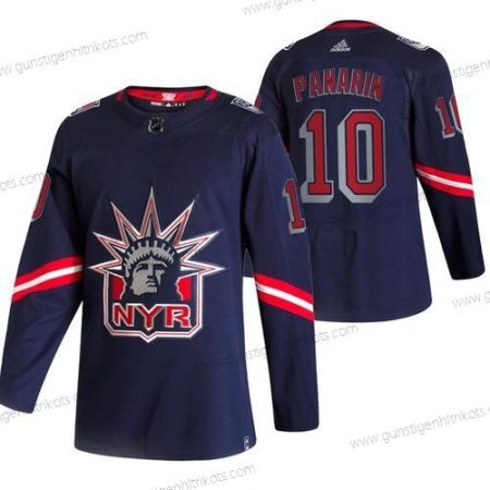 Adidas Herren New York Rangers #10 Artemi Panarin 2020-21 Rückseite Retro ersatzweise NHL Trikots – Marineblau