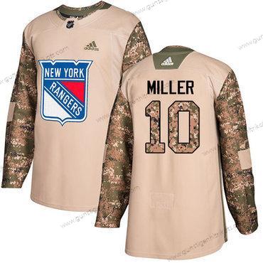 Adidas Herren New York Rangers #10 J.T. Miller Authentisch 2017 Veterans Day Strickerei NHL Trikots – Tarnfarbe