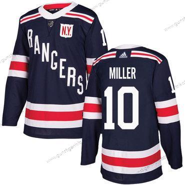 Adidas Herren New York Rangers #10 J.T. Miller Authentisch 2018 Winter Klassisch Strickerei NHL Trikots – Marineblau Blau