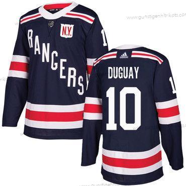 Adidas Herren New York Rangers #10 Ron Duguay Authentisch 2018 Winter Klassisch Strickerei NHL Trikots – Marineblau Blau