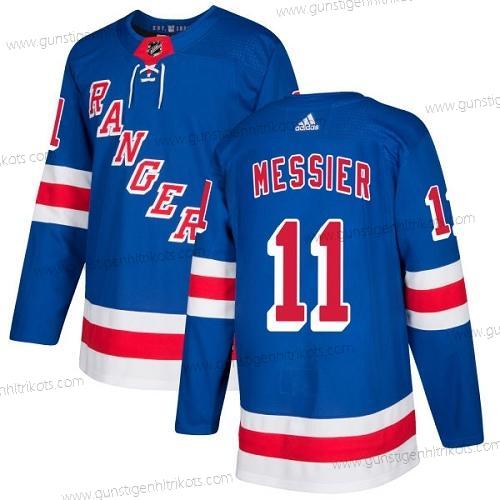 Adidas Herren New York Rangers #11 Mark Messier Royal Heimtrikots Authentisch Strickerei NHL Trikots – Blau