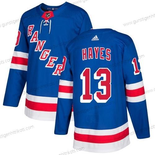 Adidas Herren New York Rangers #13 Kevin Hayes Royal Heimtrikots Authentisch Strickerei NHL Trikots – Blau