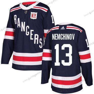 Adidas Herren New York Rangers #13 Sergei Nemchinov Authentisch 2018 Winter Klassisch Strickerei NHL Trikots – Marineblau Blau