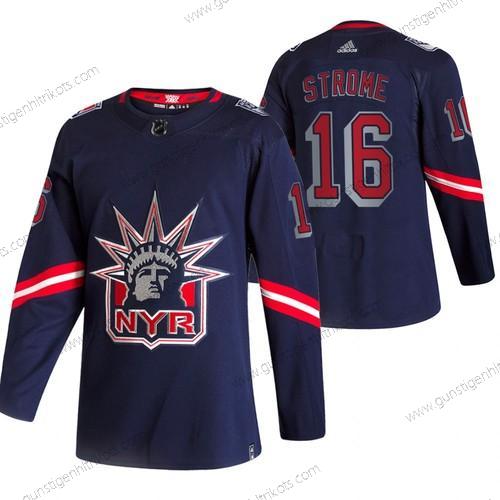 Adidas Herren New York Rangers #16 Ryan Strome 2020-21 Rückseite Retro ersatzweise NHL Trikots – Marineblau