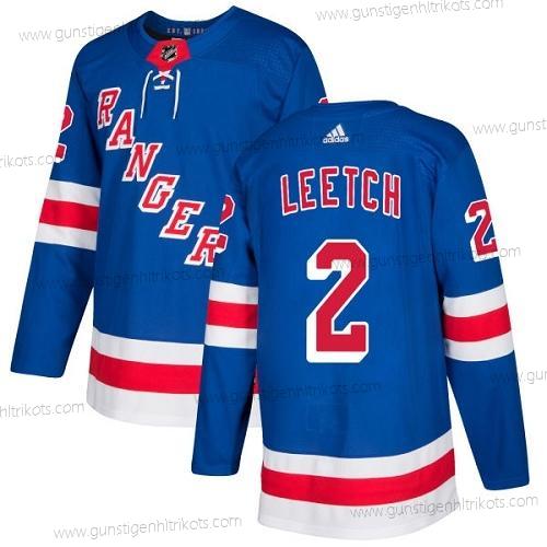 Adidas Herren New York Rangers #2 Brian Leetch Royal Heimtrikots Authentisch Strickerei NHL Trikots – Blau