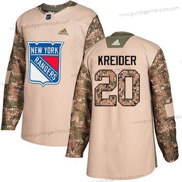 Adidas Herren New York Rangers #20 Chris Kreider Authentisch 2017 Veterans Day Strickerei NHL Trikots – Tarnfarbe