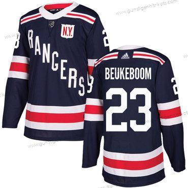 Adidas Herren New York Rangers #23 Jeff Beukeboom Authentisch 2018 Winter Klassisch Strickerei NHL Trikots – Marineblau Blau