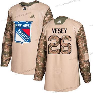 Adidas Herren New York Rangers #26 Jimmy Vesey Authentisch 2017 Veterans Day Strickerei NHL Trikots – Tarnfarbe