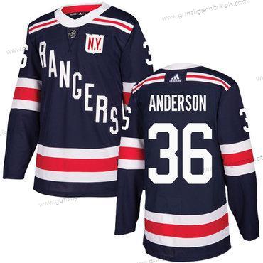 Adidas Herren New York Rangers #36 Glenn Anderson Authentisch 2018 Winter Klassisch Strickerei NHL Trikots – Marineblau Blau