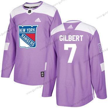 Adidas Herren New York Rangers #7 Rod Gilbert Authentisch Bekämpft Krebs Strickerei NHL Trikots – Lila