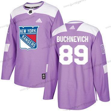 Adidas Herren New York Rangers #89 Pavel Buchnevich Authentisch Bekämpft Krebs Strickerei NHL Trikots – Lila