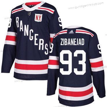 Adidas Herren New York Rangers #93 Mika Zibanejad Authentisch 2018 Winter Klassisch Strickerei NHL Trikots – Marineblau Blau