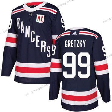 Adidas Herren New York Rangers #99 Wayne Gretzky Authentisch 2018 Winter Klassisch Strickerei NHL Trikots – Marineblau Blau