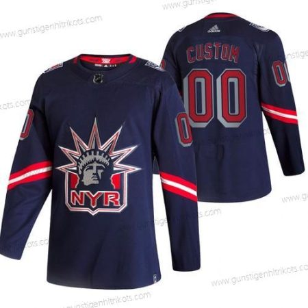 Adidas Herren New York Rangers Personalisiertes 2020-21 ersatzweise Authentisch Spieler NHL Trikots – Marineblau