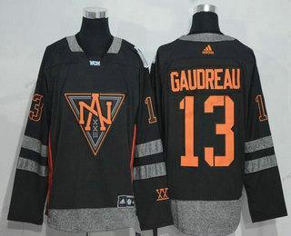 Adidas Herren North Amerika Hockey #13 Johnny Gaudreau 2016 World Cup Of Hockey Strickerei WCH Game Trikots – Schwarz