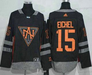 Adidas Herren North Amerika Hockey #15 Jack Eichel 2016 World Cup Of Hockey Strickerei WCH Game Trikots – Schwarz