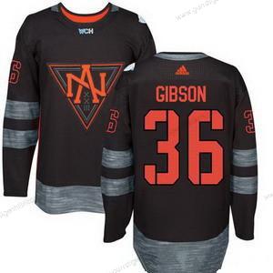 Adidas Herren North Amerika Hockey #36 John Gibson 2016 World Cup Of Hockey Strickerei WCH Game Trikots – Schwarz