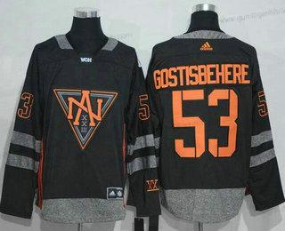 Adidas Herren North Amerika Hockey #53 Shayne Gostisbehere 2016 World Cup Of Hockey Strickerei WCH Game Trikots – Schwarz